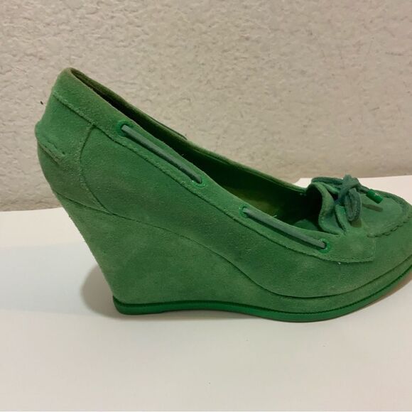 Sperry Top-Sider Jeffrey suede Green Wedges - Picture 4 of 11